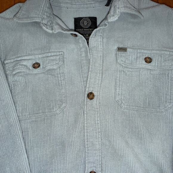 Buffalo David Bitton Men's Blue Corduroy Button Front Shacket Large Pockets - Picture 3 of 9